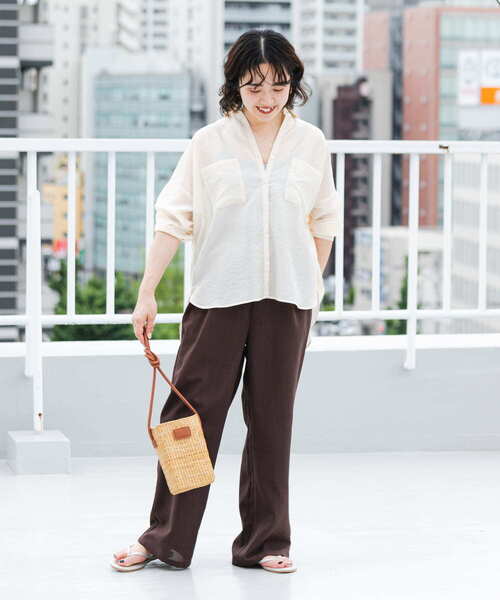 「ITEMS URBANRESEARCH」 7分袖ブラウス FREE ブラック レディース_画像5