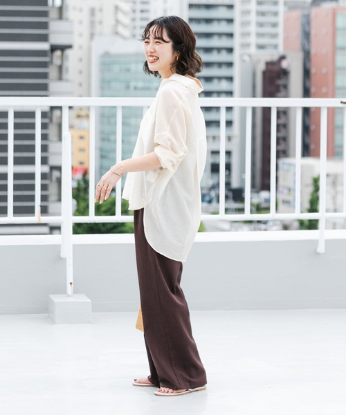 「ITEMS URBANRESEARCH」 7分袖ブラウス FREE ブラック レディース_画像6