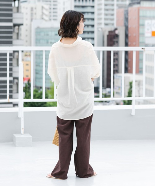 「ITEMS URBANRESEARCH」 7分袖ブラウス FREE ブラック レディース_画像7