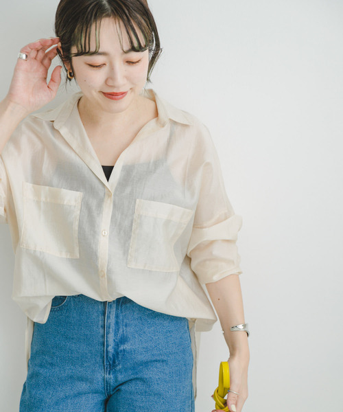 「ITEMS URBANRESEARCH」 7分袖ブラウス FREE ブラック レディース_画像9