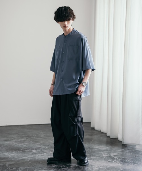 「Rocky Monroe」 半袖シャツ L ブルー メンズ_画像8