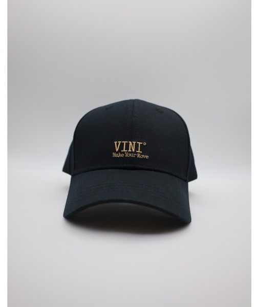 キャップ ブラック ロゴ入り キャップ 帽子 「Vini」ユニセックス深めロゴキャップ レディース