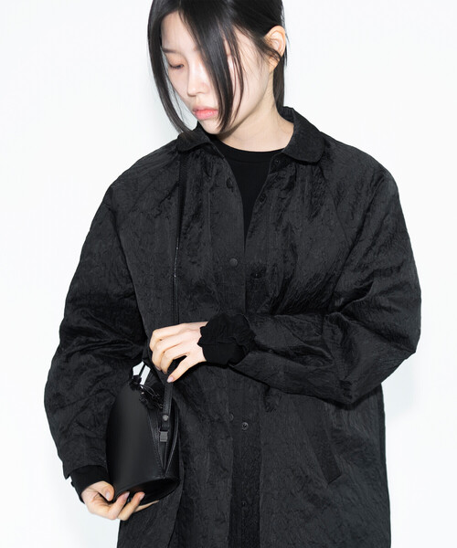 ジャケット・アウター eunoia Jane coat Bshop コート アウター eunoia | ジャガード ラウンドカラーロング