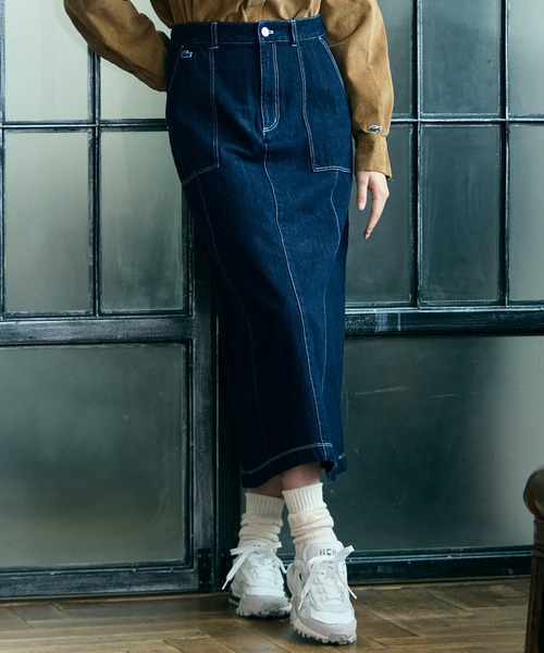 LACOSTE デニムスカート サイズ38 LACOSTE（ラコステ） デニムスカート ベイカーデニムスカート