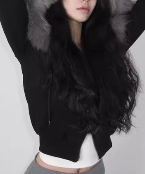 SEN TOKYO パーカー ファー付きジップアップパーカー フーディー