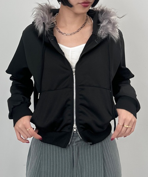 SEN TOKYO パーカー ファー付きジップアップパーカー フーディー