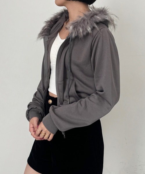 SEN TOKYO パーカー ファー付きジップアップパーカー フーディー