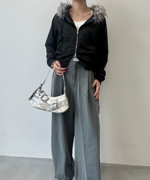 SEN TOKYO パーカー ファー付きジップアップパーカー フーディー