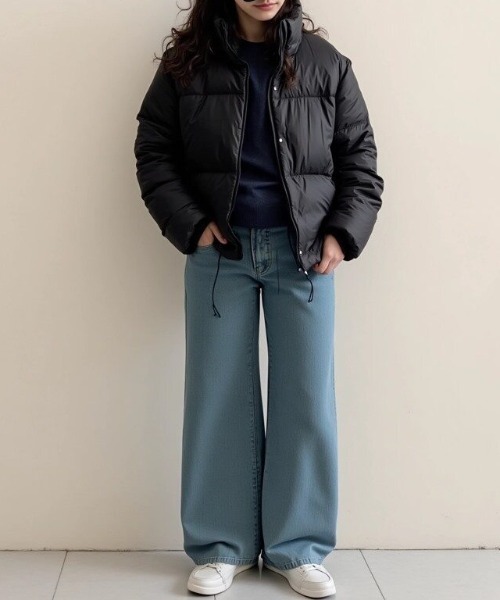 cammie ダウンコート ダウンジャケット 裾ドロスト中綿ジャケット