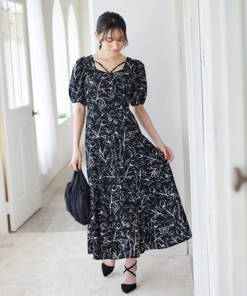 「mysty woman」 半袖ワンピース FREE ブラック系その他2 レディース_画像4