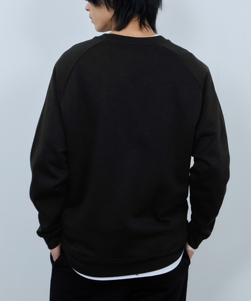 BACKS*ボアトレーナー NAVY トレーナー スウェット 裏ボアトレーナー メンズ レディース