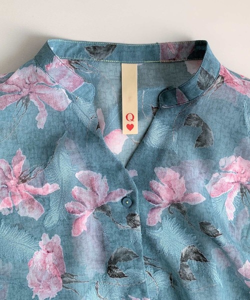 「Q」 ノースリーブワンピース MEDIUM ネイビー レディース_画像5