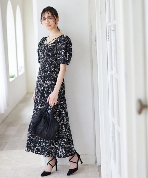 「mysty woman」 半袖ワンピース FREE ブラック系その他 レディース_画像5