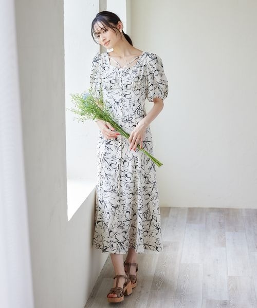 「mysty woman」 半袖ワンピース FREE ブラック系その他 レディース_画像7