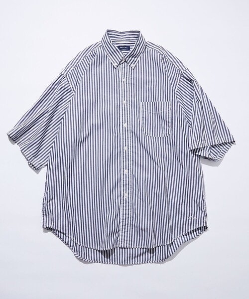 「NAUTICA」 7分袖シャツ X-LARGE ネイビー メンズの画像