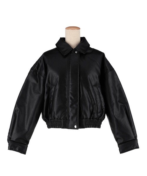 coca（コカ） ブルゾン アウター 中綿フェイクレザージャケット