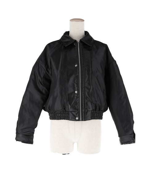 coca（コカ） ブルゾン アウター 中綿フェイクレザージャケット
