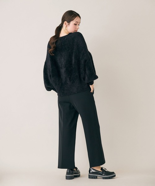 オーディア ミューズ（Audie a Muses）/ウォームストレッチワイドパンツ/Black Audie a Muses（オーディア ミューズ） パンツ ウォームストレッチ