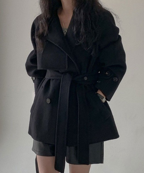 コート アウター エレガンスダブルショートコート レディース