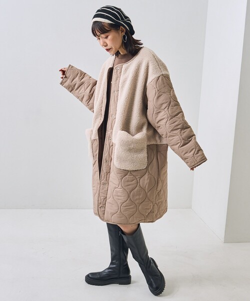 「PUBLUX」 コート フリ- ブラック レディース_画像3