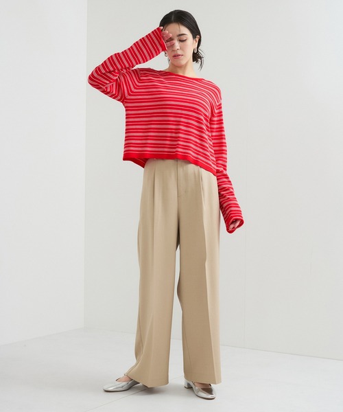 「LE CERCLE par rope'」 ニットカーディガン FREE レッド レディース_画像5