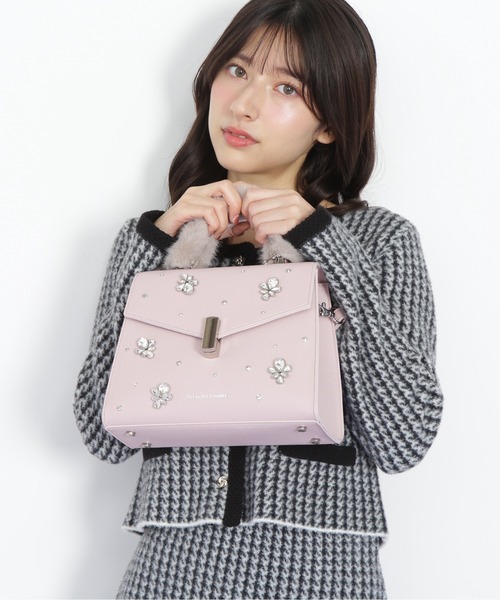 jill by jill stuart ファーハンドル ビジューショルダー ランダムビジューファーハンドルバッグ : マルイ(丸井)Yahoo!店 - 通販