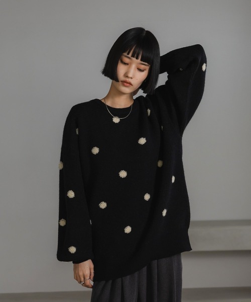 LOWRYS FARM（ローリーズファーム） ニット セーター ドットジャガード