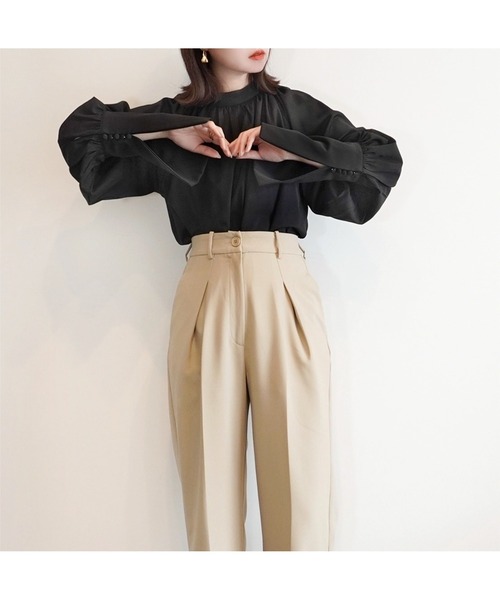 「ECRIRE」 長袖ブラウス L ベージュ レディース_画像2