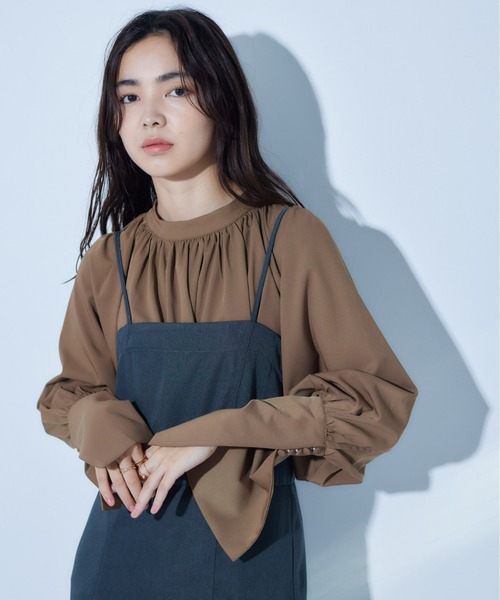 「ECRIRE」 長袖ブラウス L ベージュ レディース_画像7