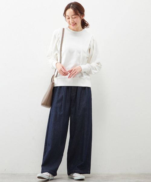 「MELROSE claire」 スウェットカットソー FREE オフホワイト レディース_画像4