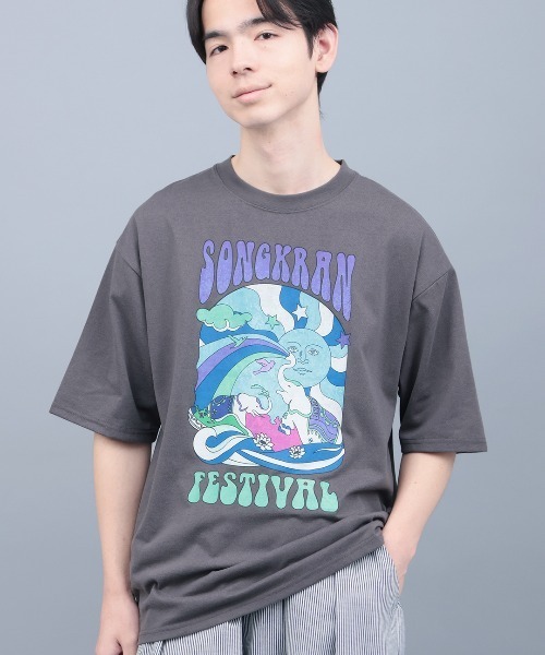 チチカカ（TITICACA） tシャツ カラフルソンクラーンプリントTシャツ