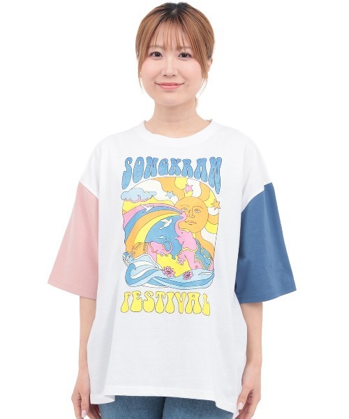 チチカカ（TITICACA） tシャツ カラフルソンクラーンプリントTシャツ