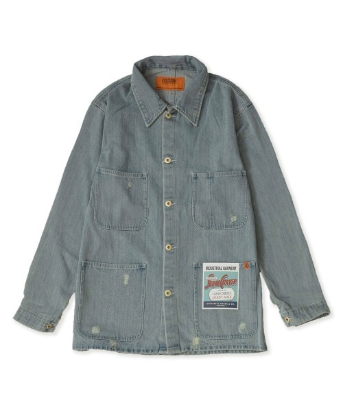 「UNIVERSAL OVERALL」 デニムジャケット L ブルー レディース_画像2