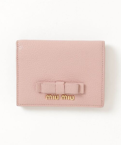 miu miu」 財布 - ピンク レディース 使用感あり】miumiu マテラッセ 