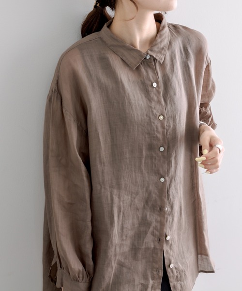 「PUAL CE CIN」 長袖シャツ FREE ライトグレー レディース_画像4