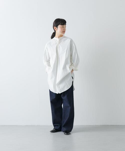 かぐれコットンシルクチュニックシャツ/未使用タグ付きベージュ かぐれ ブラウス シャツ コットンチュニックシャツ レディース