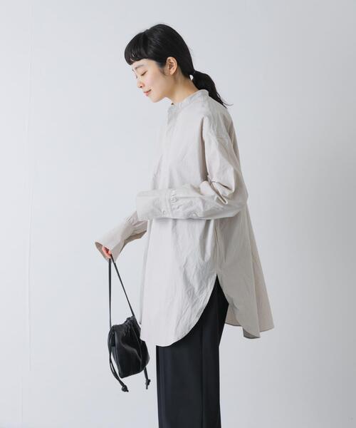 かぐれ ブラウス シャツ コットンチュニックシャツ レディース
