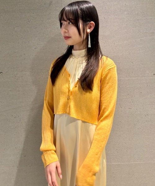 LILY BROWN（リリーブラウン） ニットカーディガン ONE SIZE オレンジ