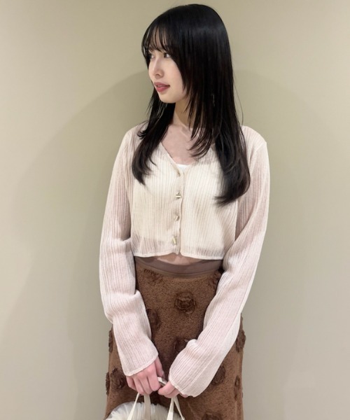 LILY BROWN（リリーブラウン） ニットカーディガン ONE SIZE オレンジ