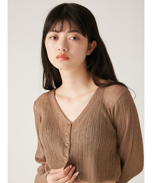 LILY BROWN（リリーブラウン） ニットカーディガン ONE SIZE オレンジ
