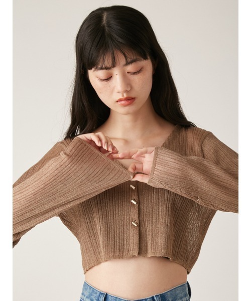 LILY BROWN（リリーブラウン） ニットカーディガン ONE SIZE オレンジ