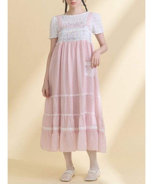 merry jenny（メリージェニー） ワンピース petit flower sheer switch