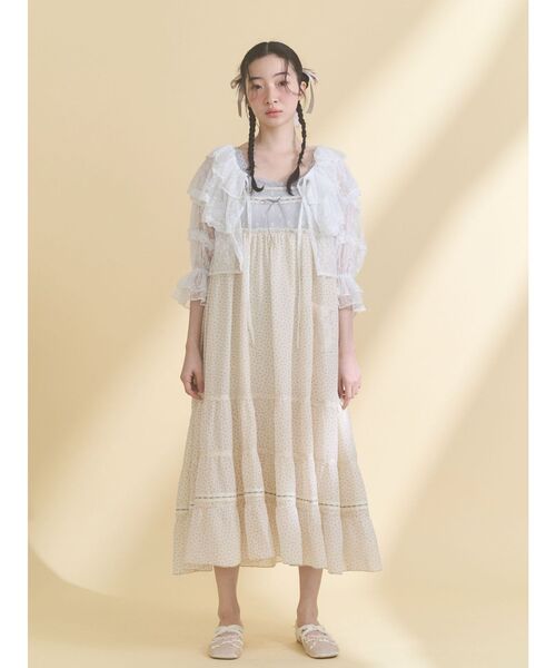 merry jenny（メリージェニー） ワンピース petit flower sheer switch