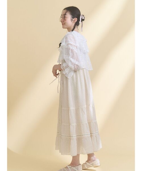 merry jenny（メリージェニー） ワンピース petit flower sheer switch