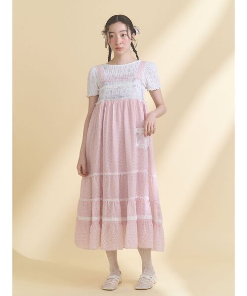 merry jenny（メリージェニー） ワンピース petit flower sheer switch