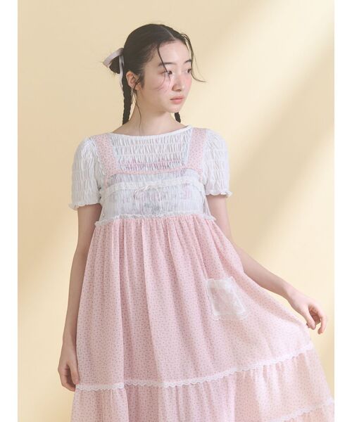 merry jenny（メリージェニー） ワンピース petit flower sheer switch