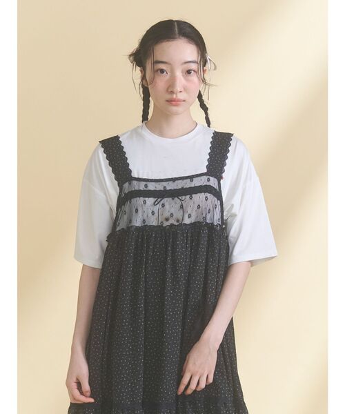 merry jenny（メリージェニー） ワンピース petit flower sheer switch