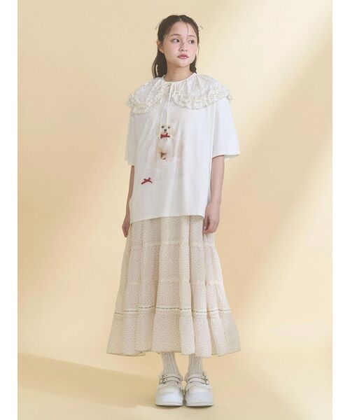 merry jenny（メリージェニー） ワンピース petit flower sheer switch