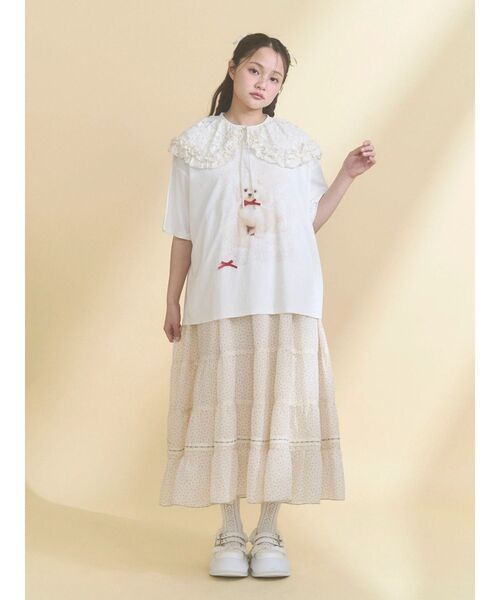 merry jenny（メリージェニー） ワンピース petit flower sheer switch