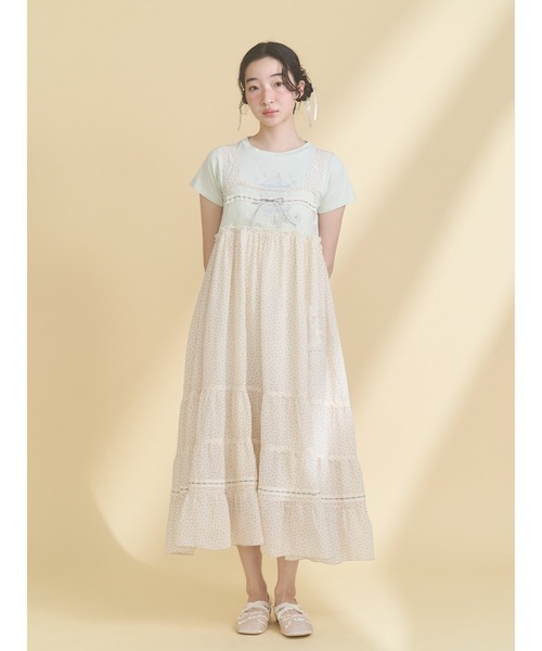 merry jenny（メリージェニー） ワンピース petit flower sheer switch